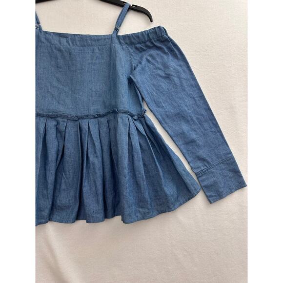 NWT Umgee Denim Boho Top S Peasant Cowgirl Beach - Picture 2 of 8